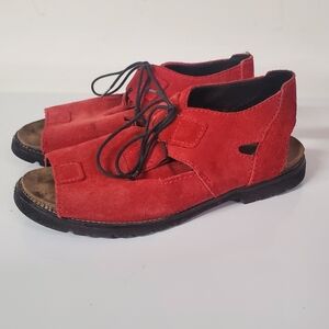 Naot Red Tie Sandals Women's 37